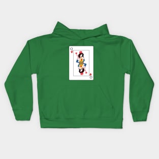 Queen Of Hearts Playing Card Kids Hoodie